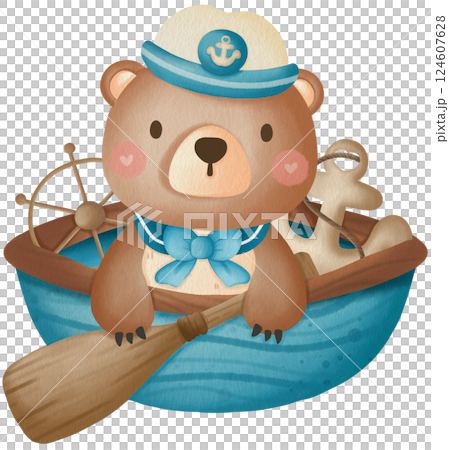 Cute Sailor Teddy Bear Clipart Nautical Baby Shower Marine Adventure 124607628