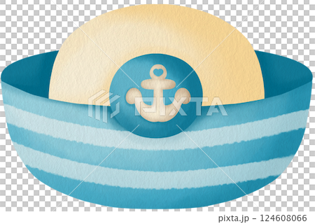 Watercolor Sailor Hat Clipart Nautical Navy Captain Cap Illustration Watercolor Sailor Hat Clipart Nautical Navy Captain Cap Illustration 124608066