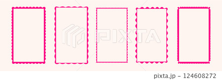 Scalloped edge rectangular frames set Scalloped edge rectangular frames set 124608272