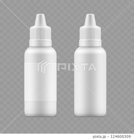 Plastic Bottles with Nozzle Medical Packaging White Bottles Vector 124608309
