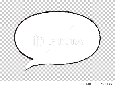 A simple speech bubble with natural, thin lines A simple speech bubble with natural, thin lines 124608535