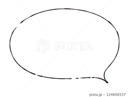 ナチュラルで細い途切れた線の吹き出し　 124608537