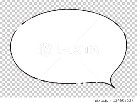 Natural, thin, broken line speech bubble 124608537
