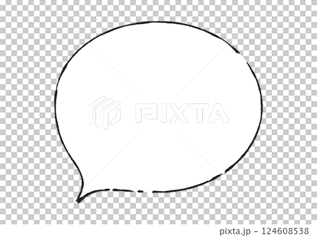 Natural, thin, broken line speech bubble Natural, thin, broken line speech bubble 124608538