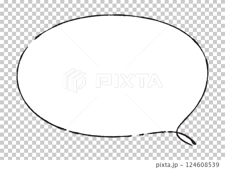 Natural, thin, broken line speech bubble 124608539