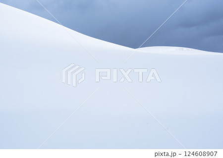 冬の鳥取砂丘の雪景色 鳥取県 鳥取砂丘 冬の鳥取砂丘の雪景色 鳥取県 鳥取砂丘 124608907