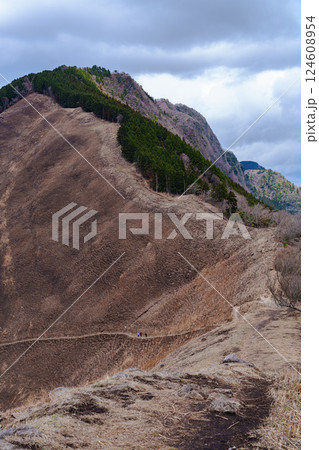 山焼き後新緑に覆われる前の曽爾高原 亀山峠から見た二本ボソ 山焼き後新緑に覆われる前の曽爾高原 亀山峠から見た二本ボソ 124608954
