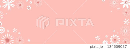 Delicate pink feminine floral banner 124609087