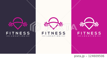 fitness location logo vector design fitness location logo vector design 124609506