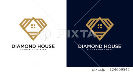 diamond and house logo vector design 124609543