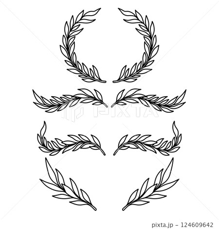 Set of floral dividers in vintage style. Design element for decorations. Vector illustration Set of floral dividers in vintage style. Design element for decorations. Vector illustration 124609642