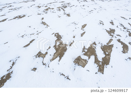 冬の鳥取砂丘の雪景色 鳥取県 鳥取砂丘 冬の鳥取砂丘の雪景色 鳥取県 鳥取砂丘 124609917