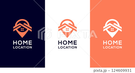 Home location logo templates and business card design 124609931