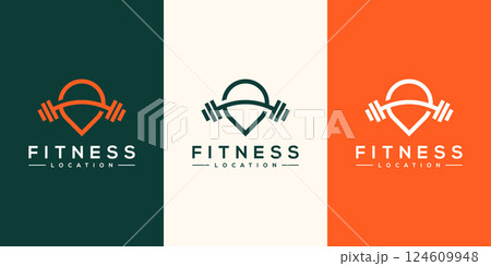 fitness location logo vector design 124609948