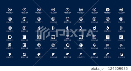 Set of initial letter a,b,c,d,e and f logo design template. icons for business of luxury, elegant, simple Set of initial letter a,b,c,d,e and f logo design template. icons for business of luxury, elegant, simple 124609986