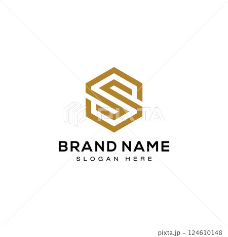 Initial letter S hexagon Logo design vector Initial letter S hexagon Logo design vector 124610148