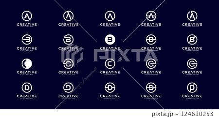 Set of initial letter a,b,c and d logo design template. icons for business of luxury, elegant, simple Set of initial letter a,b,c and d logo design template. icons for business of luxury, elegant, simple 124610253