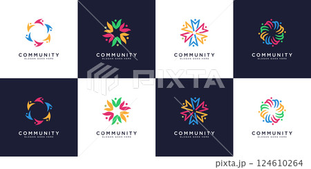 Set of people and community logo 124610264