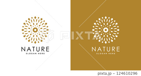 Abstract elegant flower logo icon vector design 124610296