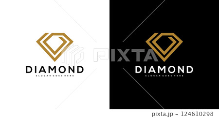 diamond logo vector designs mono line 124610298