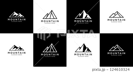 set of mountain logo vector template set of mountain logo vector template 124610324