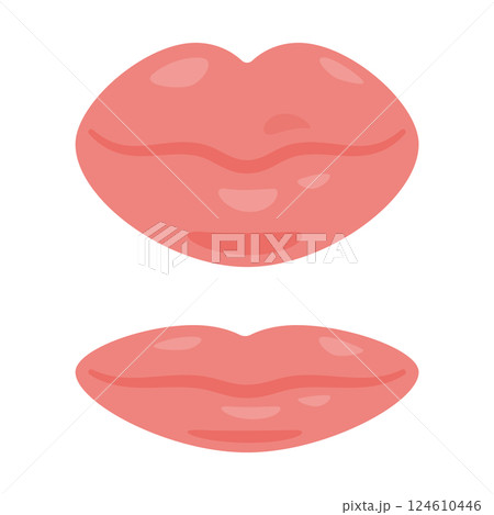 分厚い唇と薄い唇のイラスト 124610446