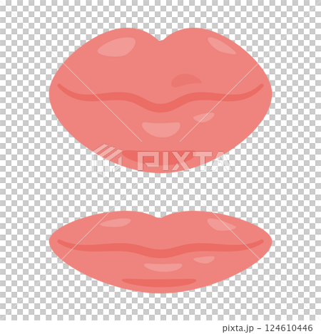 分厚い唇と薄い唇のイラスト 124610446
