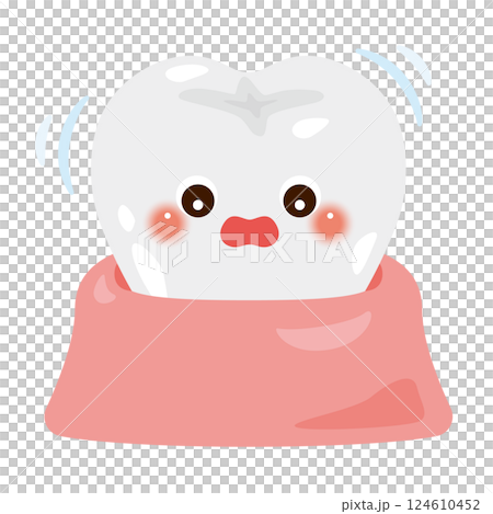 鬆動的牙齒字符插圖 鬆動的牙齒字符插圖 124610452