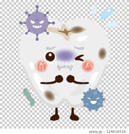 蛀牙的人物插圖 124610516