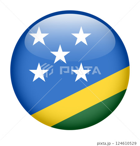 flag of Solomon Islands, button round glossy icon 124610529