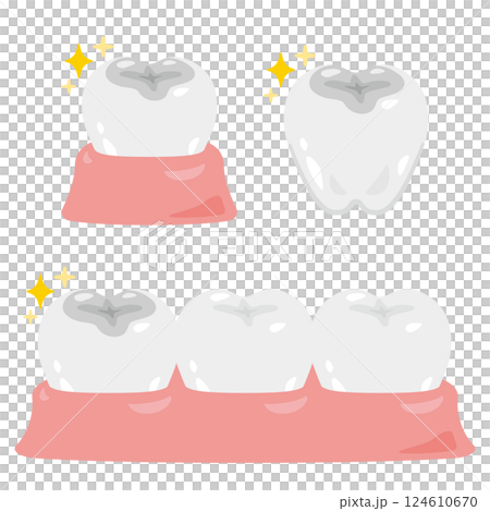 Silver filling illustration set Silver filling illustration set 124610670