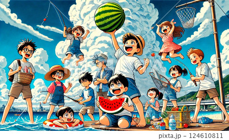 海に向かって夏休み！ 124610811