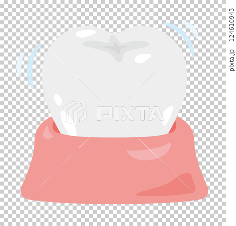 グラグラする歯のイラスト グラグラする歯のイラスト 124610943