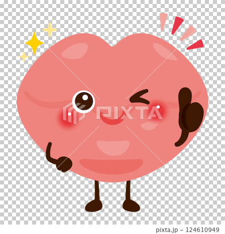 グッドサインを出す唇のキャラクターイラスト 124610949