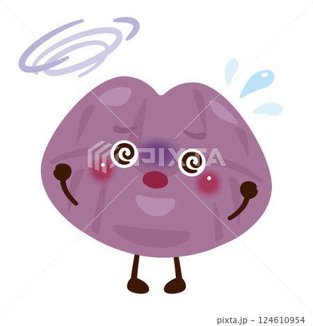 血色が悪い唇のキャラクターイラスト 124610954