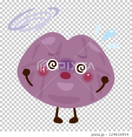 血色が悪い唇のキャラクターイラスト 124610954
