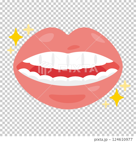 Beautiful teeth and lips illustration 124610977