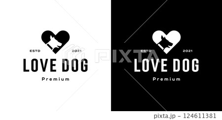 love dog logo vector design template 124611381