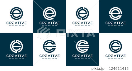 Set of initial letter E logo design template....のイラスト素材 [124611413] - PIXTA