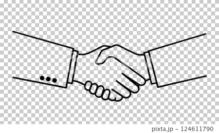 握手插畫素材 124611790