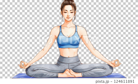 做瑜伽的女人 124611891