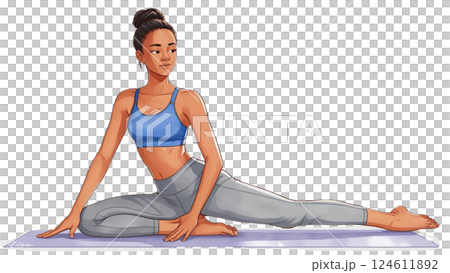 做瑜伽的女人 124611892