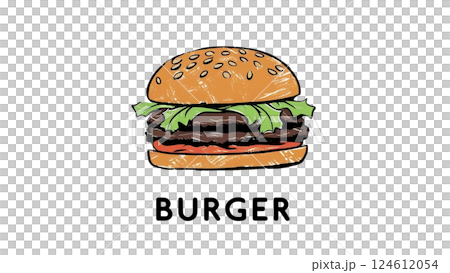 漢堡包插圖、商店、漢堡包、木板上漢堡包的向量插圖 漢堡包插圖、商店、漢堡包、木板上漢堡包的向量插圖 124612054