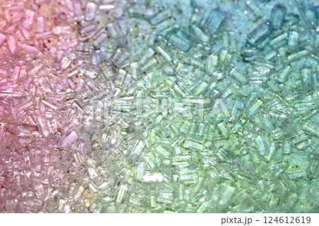 Sugar Sat Crystal Healing Vibrant Clittering Shard Close Up Molecule Confectionery Background 124612619
