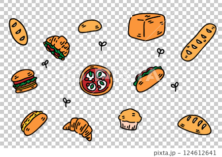 一組可愛的麵包 一組可愛的麵包 124612641