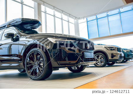High-end vehicles in repair shop 124612711