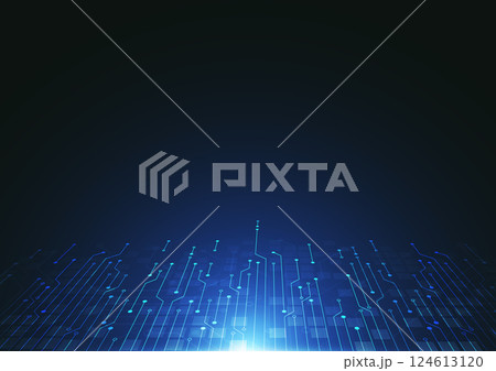 Abstract background with technology circuit board texture. Electronic motherboard illustration. Communication and engineering concept. Vector illustration 124613120