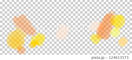 Pink, yellow and orange petals fluttering in the air, watercolor dot illustration Pink, yellow and orange petals fluttering in the air, watercolor dot illustration 124613573