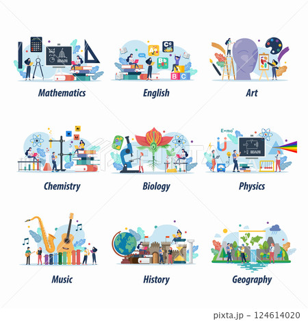 Education and school class set with miniature people. Education and school class set with miniature people. 124614020