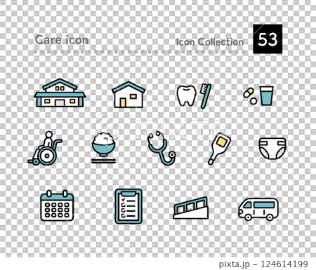 養老院和相關圖標 124614199